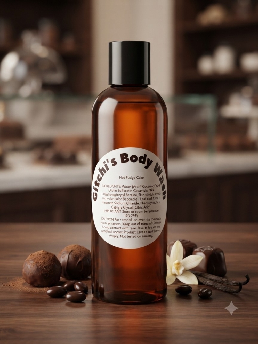 Body Wash - Hot Fudge Cake Scent 4 Oz (Brown)